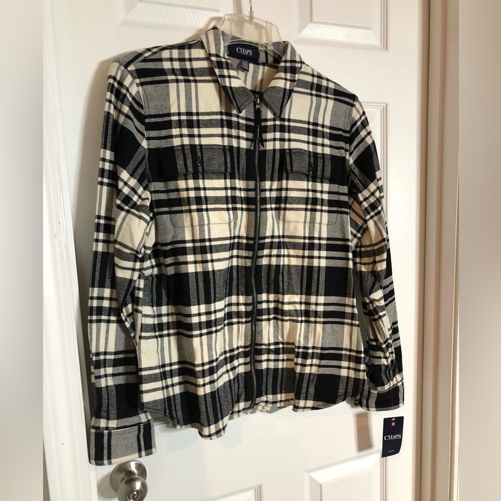 Chaps NWT XL zip up flannel shirt jacket.
